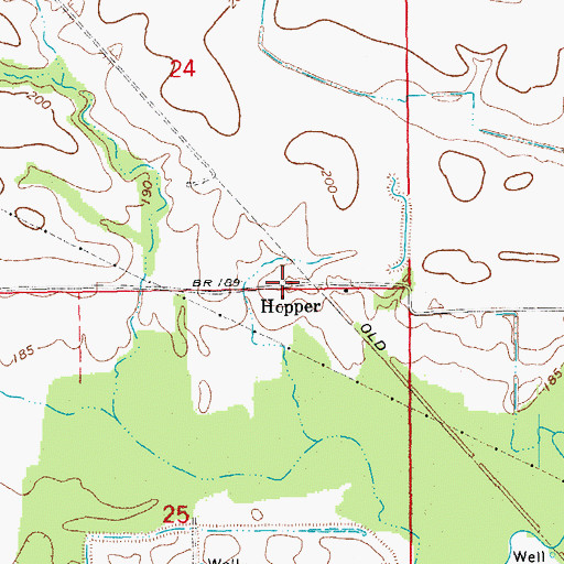 Topographic Map of Hopper, AR