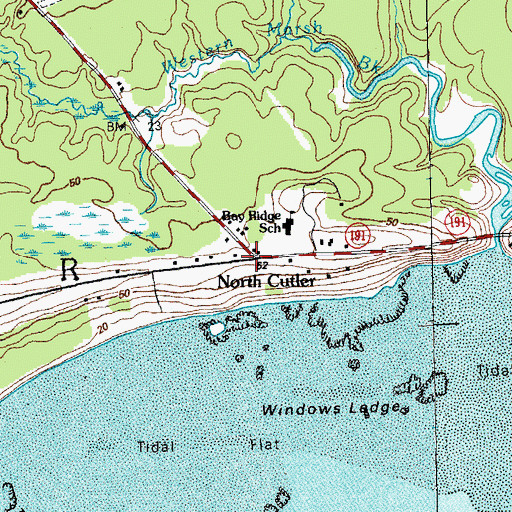 Topographic Map of North Cutler, ME