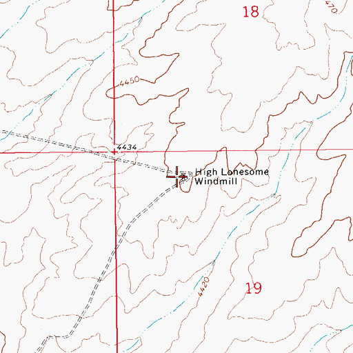 Topographic Map of High Lonesome Windmill, AZ