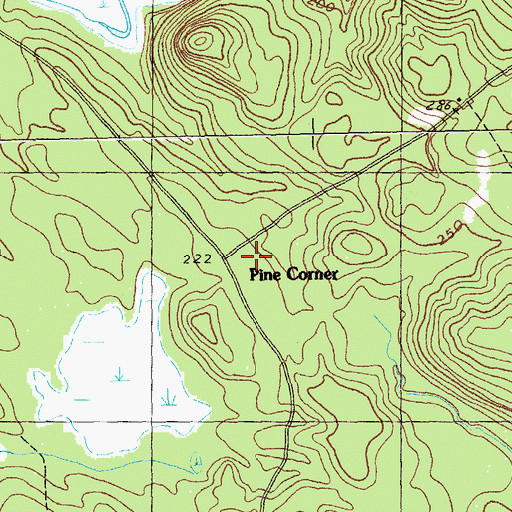 Topographic Map of Pine Corner, ME