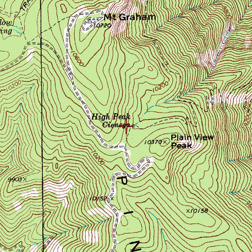 Topographic Map of High Peak Cienega, AZ