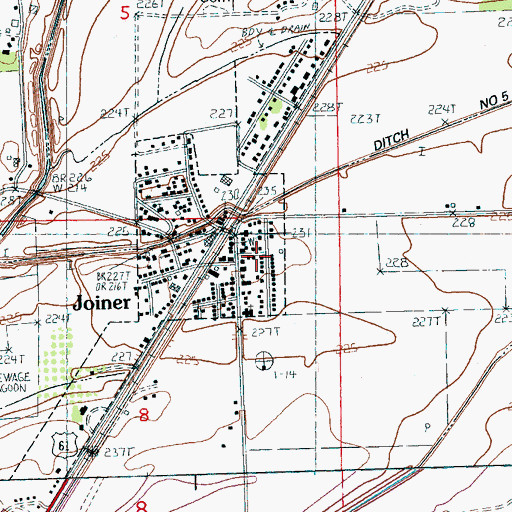 Topographic Map of Joiner, AR