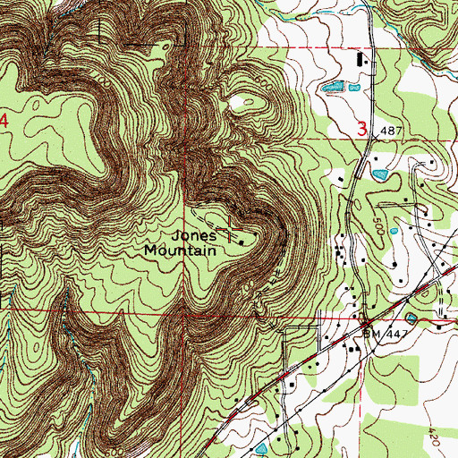 Topographic Map of Jones Mountain, AR