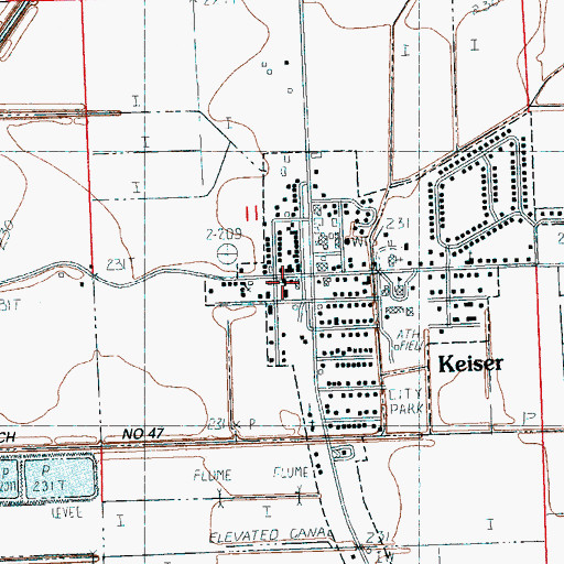 Topographic Map of Keiser, AR