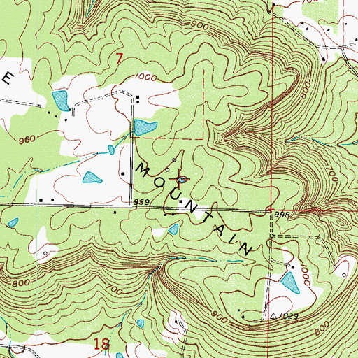 Topographic Map of Lee Mountain, AR