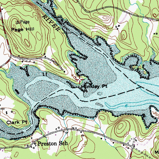 Topographic Map of Hunkley Point, ME