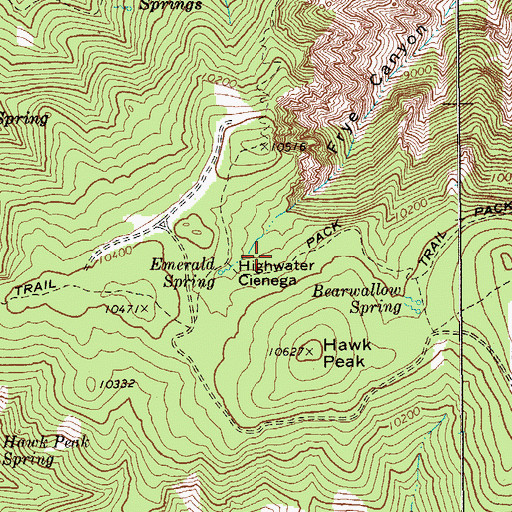 Topographic Map of Highwater Cienega, AZ