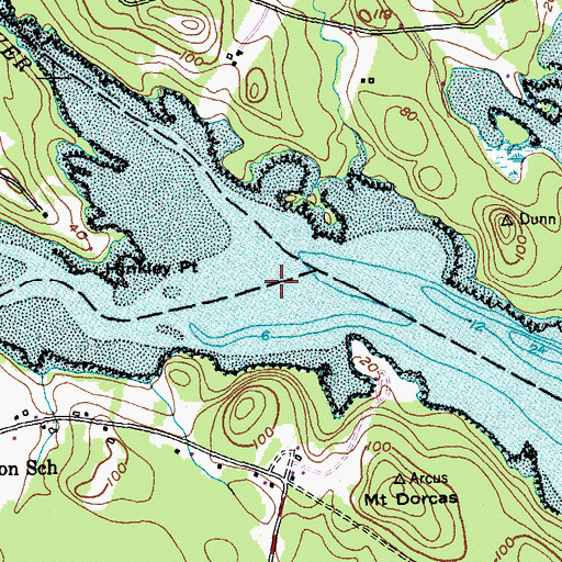 Topographic Map of Dennys River, ME