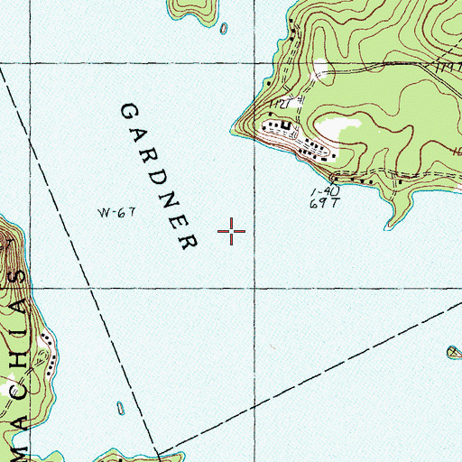 Topographic Map of Gardner Lake, ME