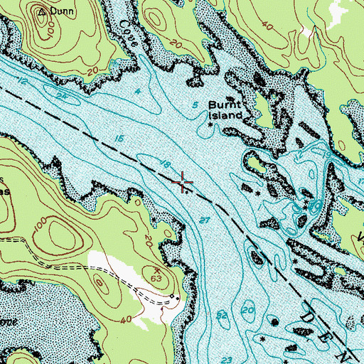 Topographic Map of Hardscrabble River, ME