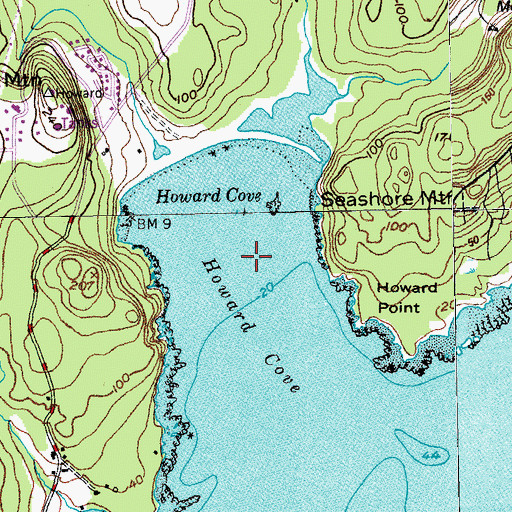Topographic Map of Howard Cove, ME