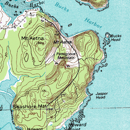 Topographic Map of Pettegrove Mountain, ME