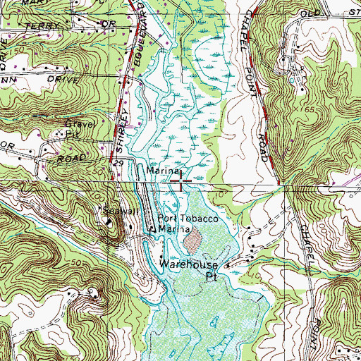 Topographic Map of Port Tobacco Creek, MD