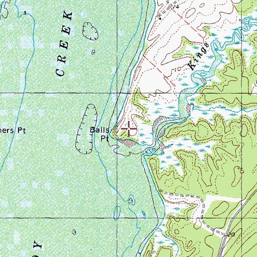 Topographic Map of Balls Point, MD