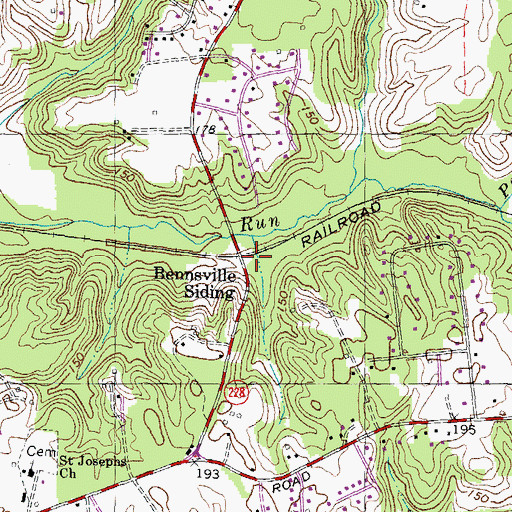 Topographic Map of Bennsville Siding, MD