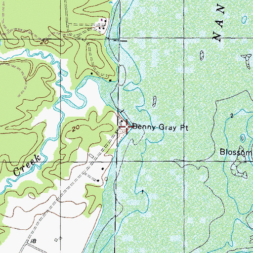 Topographic Map of Benny Gray Point, MD