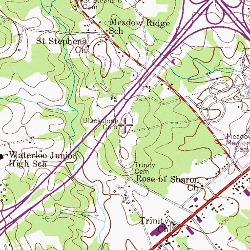 Topographic Map of Blackstone Cemetery, MD