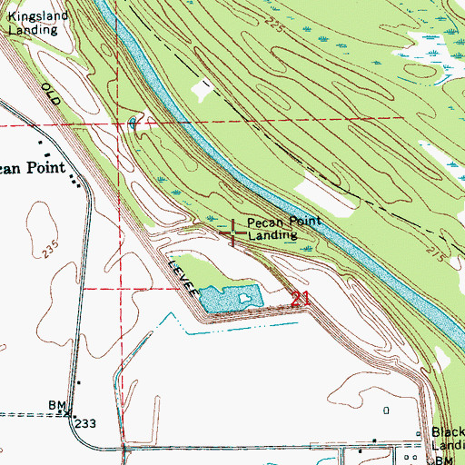 Topographic Map of Pecan Point Landing, AR