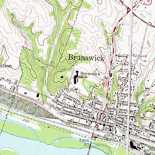 Topographic Map of Brunswick Elementary School, MD