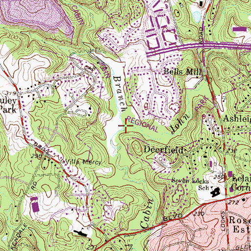 Topographic Map of Buck Branch, MD