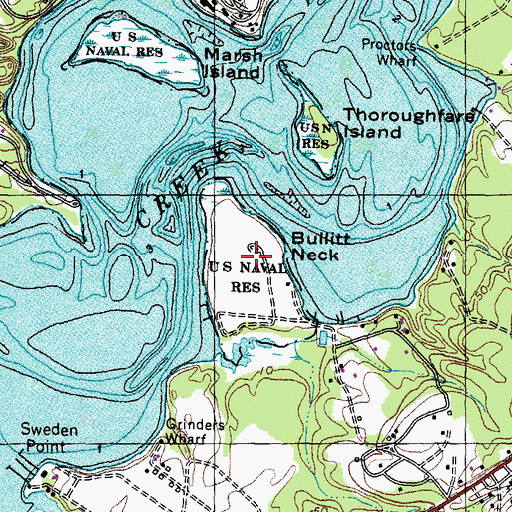 Topographic Map of Bullitt Neck, MD