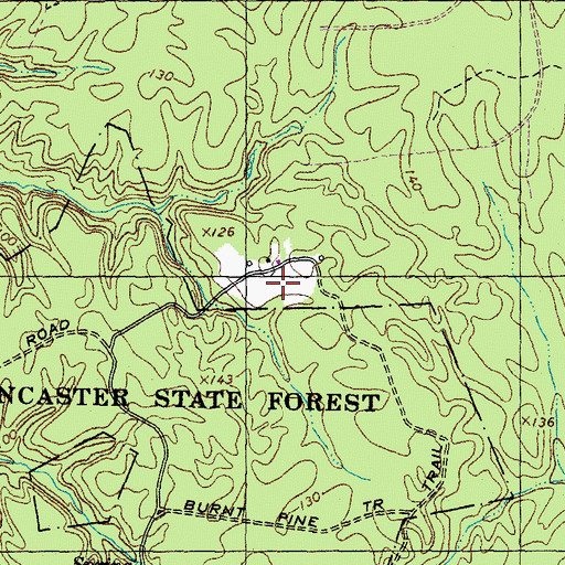 Topographic Map of Burnt Pine Trail, MD