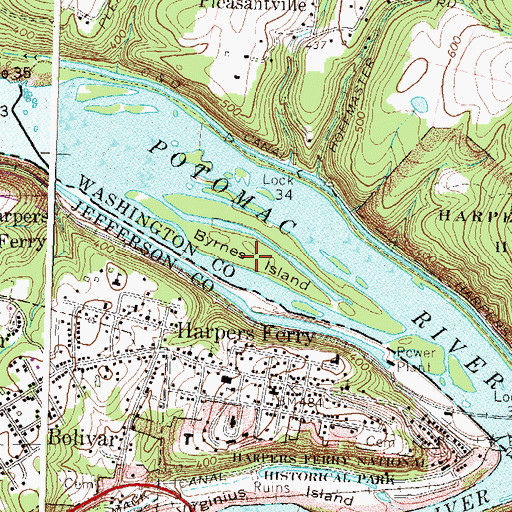 Topographic Map of Byrnes Island, MD