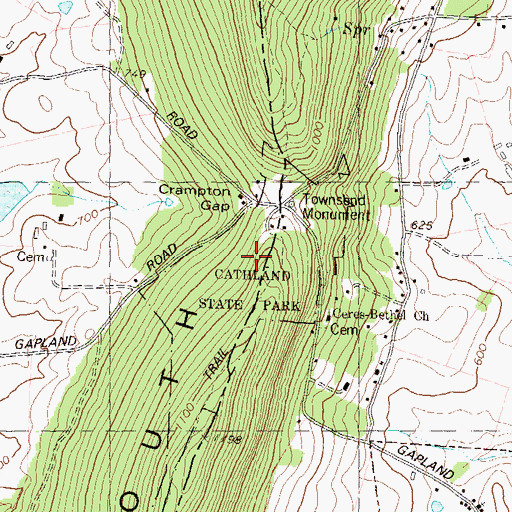 Topographic Map of Gathland State Park, MD