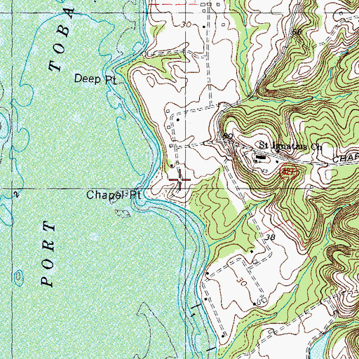 Topographic Map of Chapel Point, MD