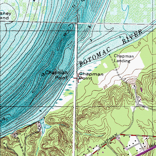 Topographic Map of Chapman Point, MD