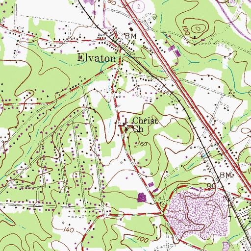Topographic Map of Christ Church, MD