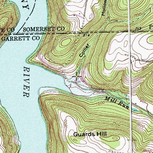 Topographic Map of Collier Hollow, MD