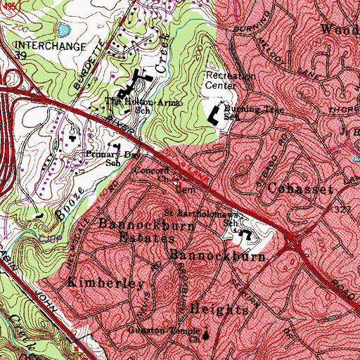 Topographic Map of Concord Church, MD