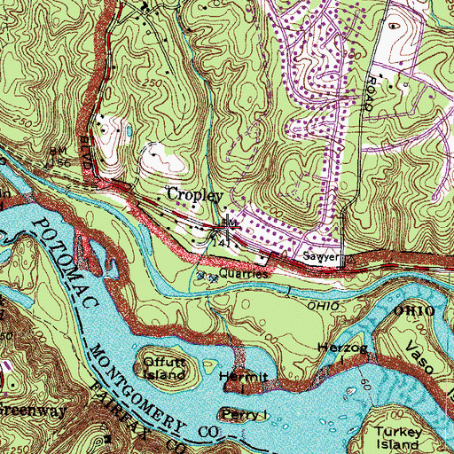Topographic Map of Cropley, MD