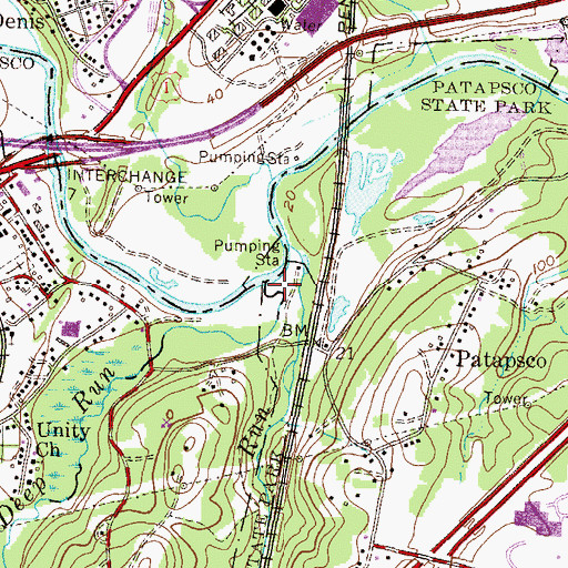 Topographic Map of Deep Run, MD