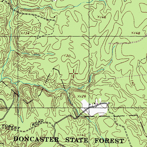 Topographic Map of Doncaster State Forest, MD