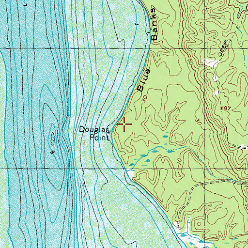 Topographic Map of Douglas Point, MD
