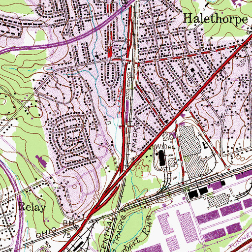 Topographic Map of East Branch Herbert Run, MD