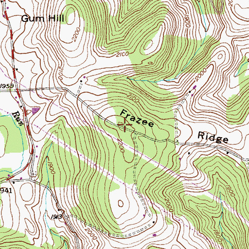 Topographic Map of Frazee Ridge, MD