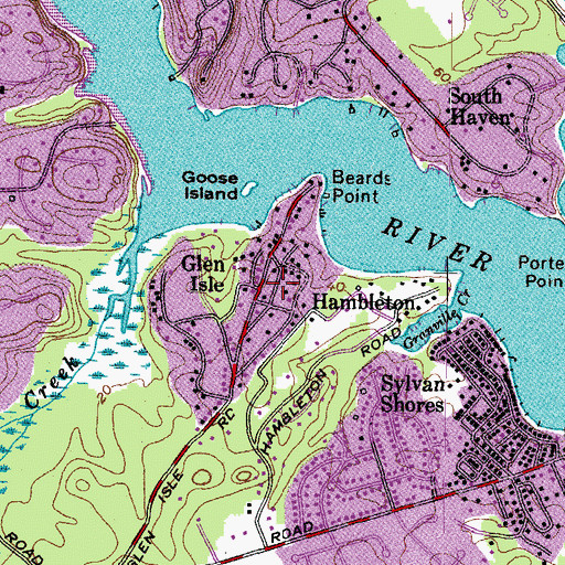 Topographic Map of Glen Isle, MD