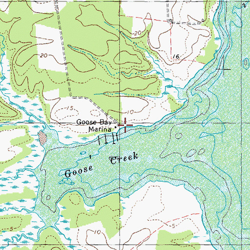Topographic Map of Goose Bay Marina, MD