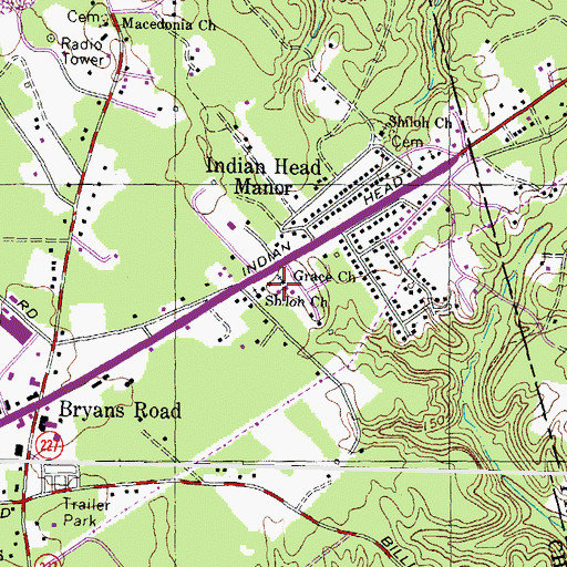 Topographic Map of Grace Church, MD