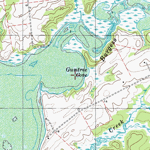 Topographic Map of Gumtree Cove, MD