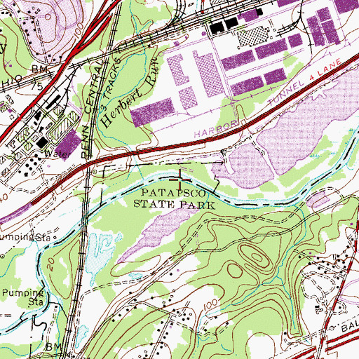 Topographic Map of Herbert Run, MD