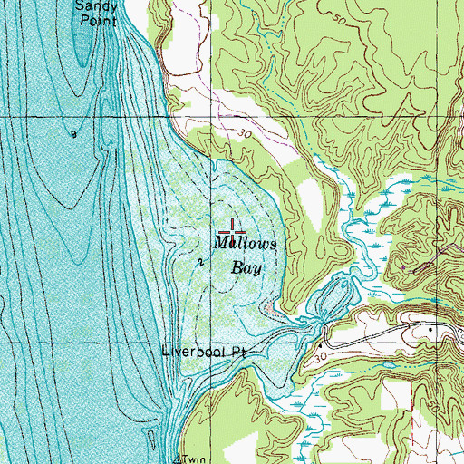 Topographic Map of Mallows Bay, MD