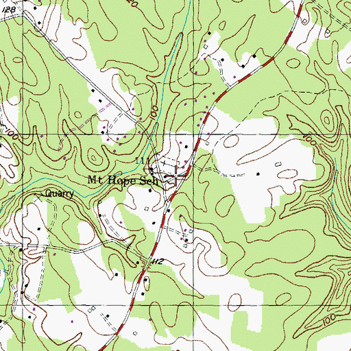Topographic Map of Mount Hope School, MD
