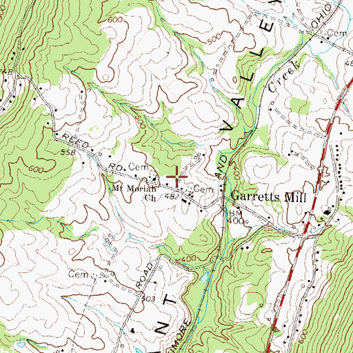 Topographic Map of Mount Moriah Church, MD