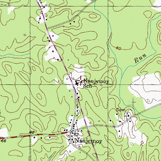 Topographic Map of Nanjemoy School, MD