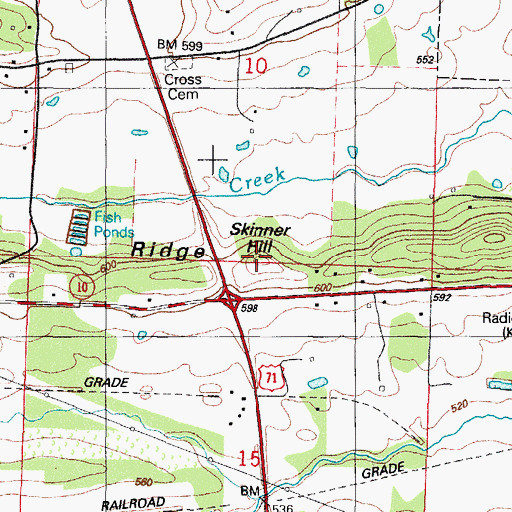Topographic Map of Skinner Hill, AR