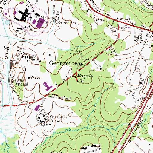 Topographic Map of Payne Church, MD